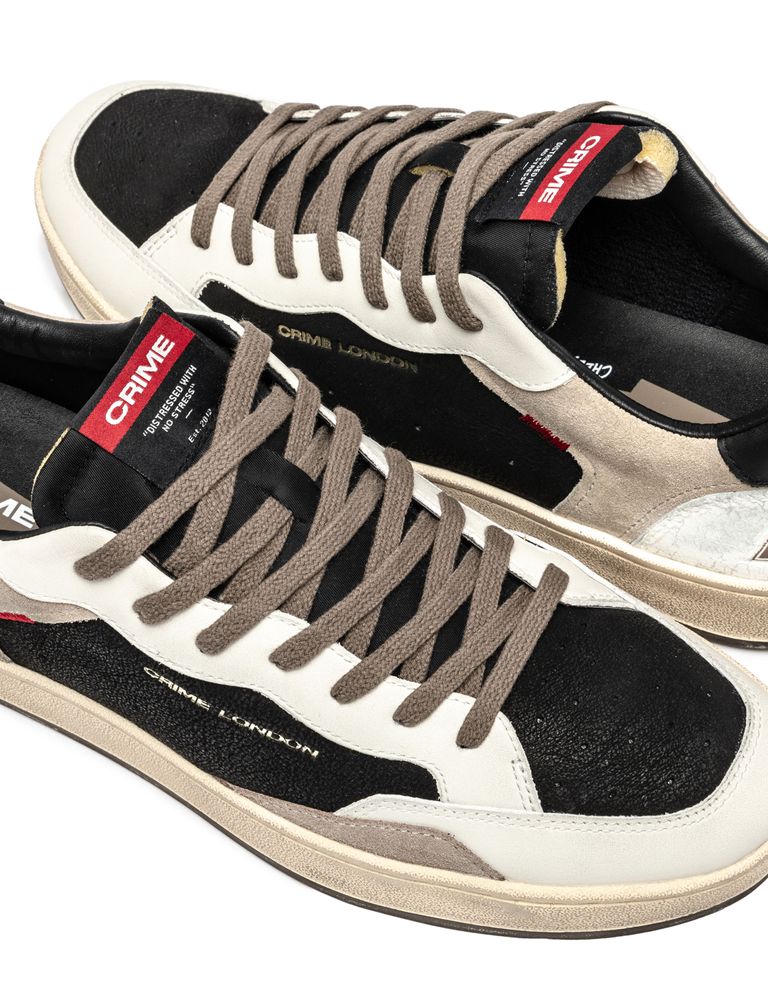 נעלי גברים - Crime London - סניקרס LENNOX - שחור לבן4