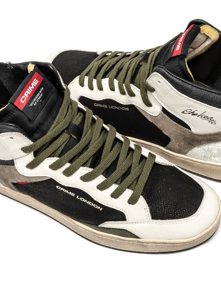 נעלי גברים - Crime London - סניקרס גבוהות LENNOX - שחור ירוק4