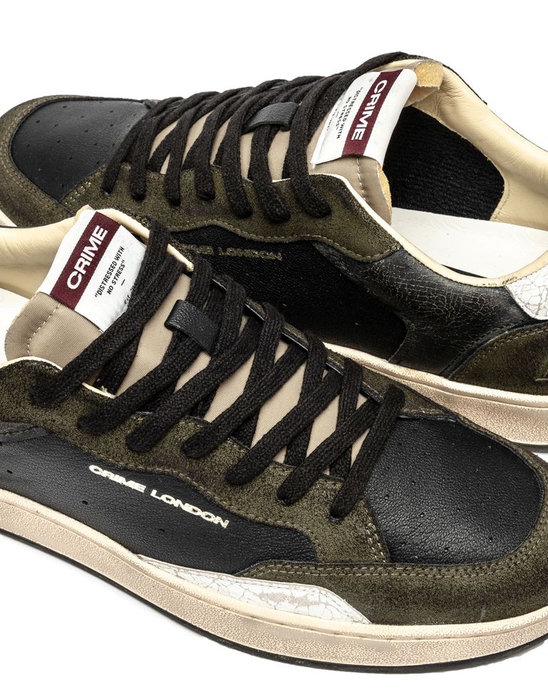 נעלי גברים - Crime London - סניקרס LENNOX - שחור ירוק4