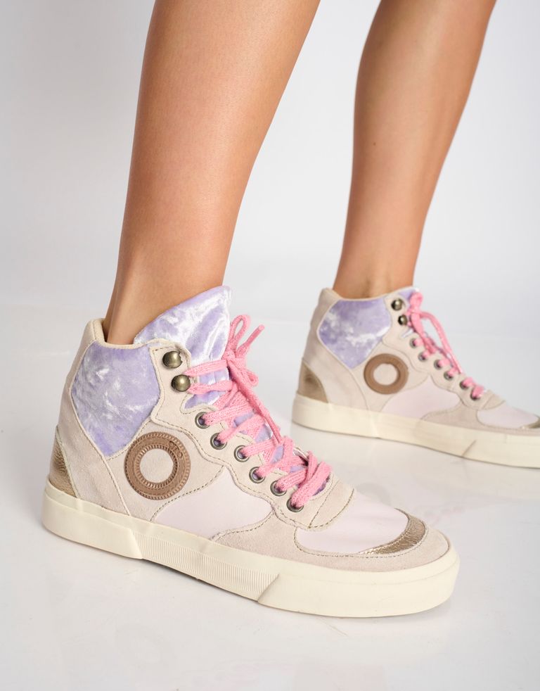 נעלי נשים - Aro - סניקרס גבוהות מעור EMMA - לילך4