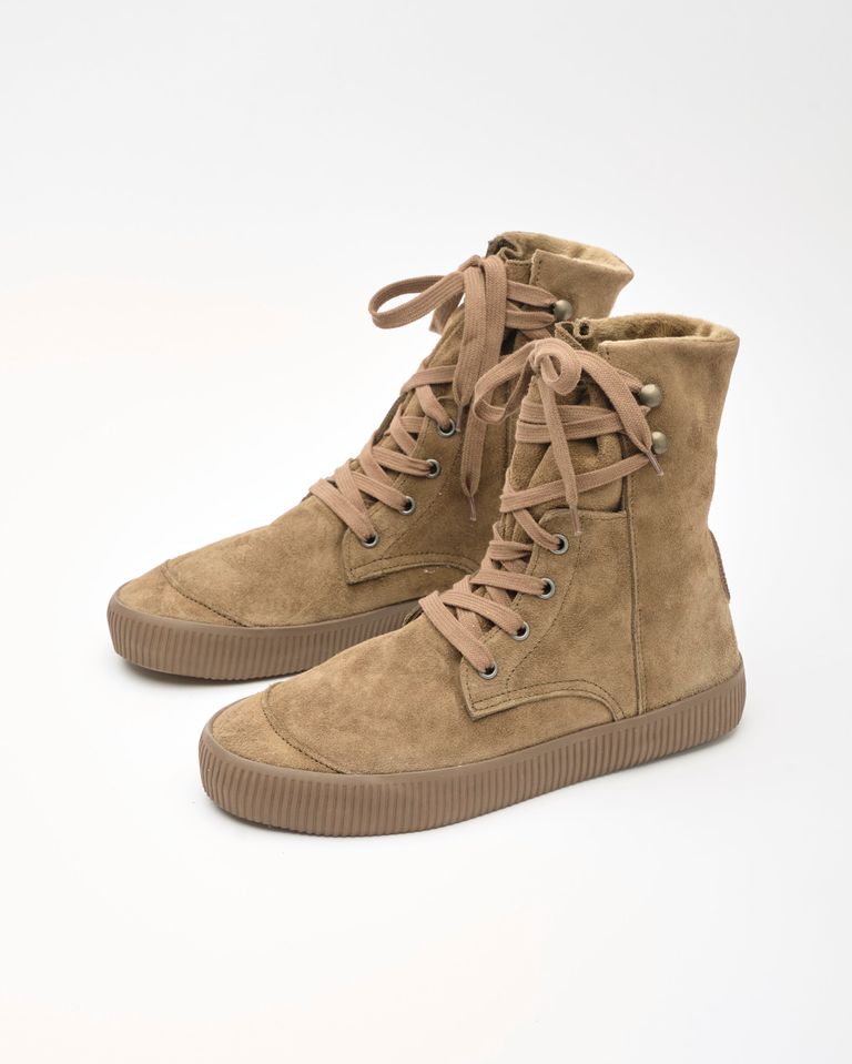 נעלי נשים - Aro - מגפוני זמש שרוכים NOELLE - חום2