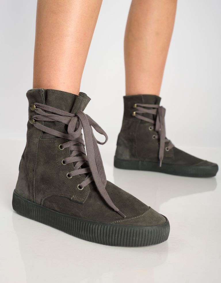 נעלי נשים - Aro - מגפוני זמש שרוכים NOELLE - אפור3