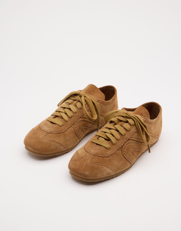 נעלי נשים - Jeffrey Campbell - סניקרס זמש ALETA - קאמל2