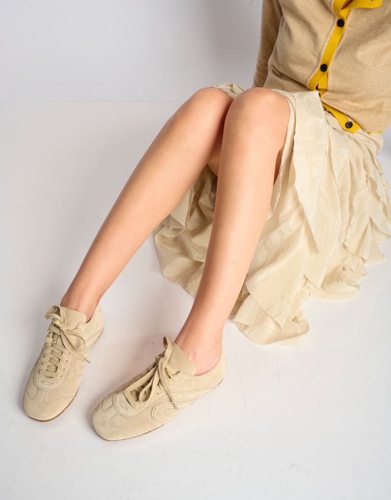 נעלי נשים - Jeffrey Campbell - סניקרס זמש ALETA - בז'2