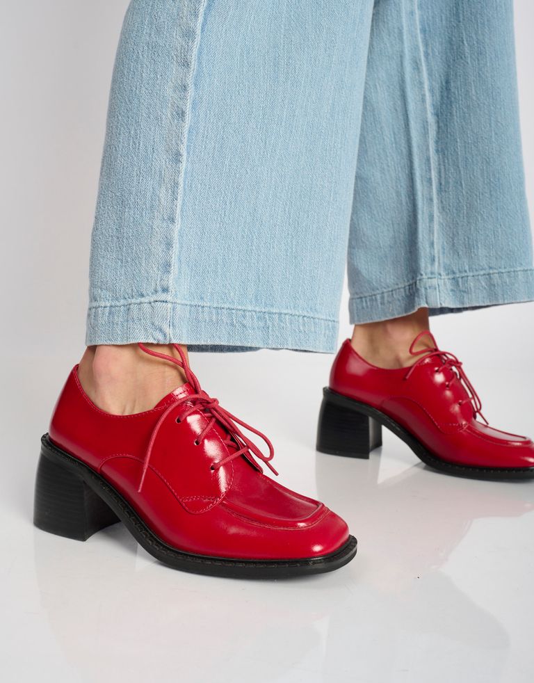 נעלי נשים - Jeffrey Campbell - נעלי עור עם עקב DEMITRI - אדום2