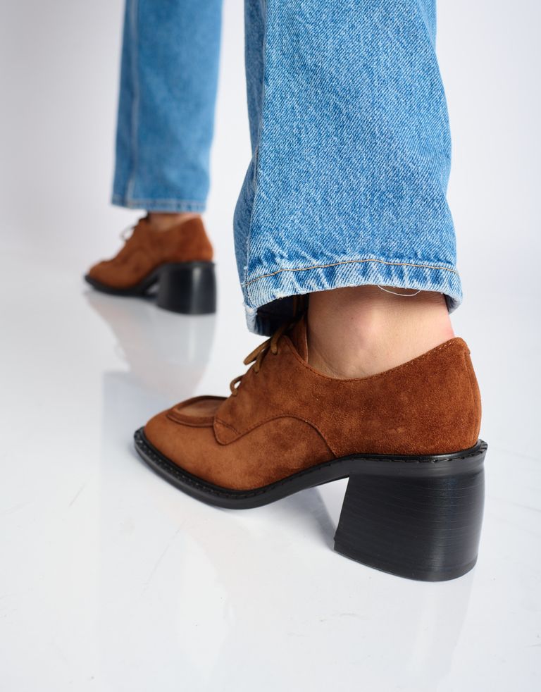 נעלי נשים - Jeffrey Campbell - נעלי זמש עם עקב DEMITRI - חום3