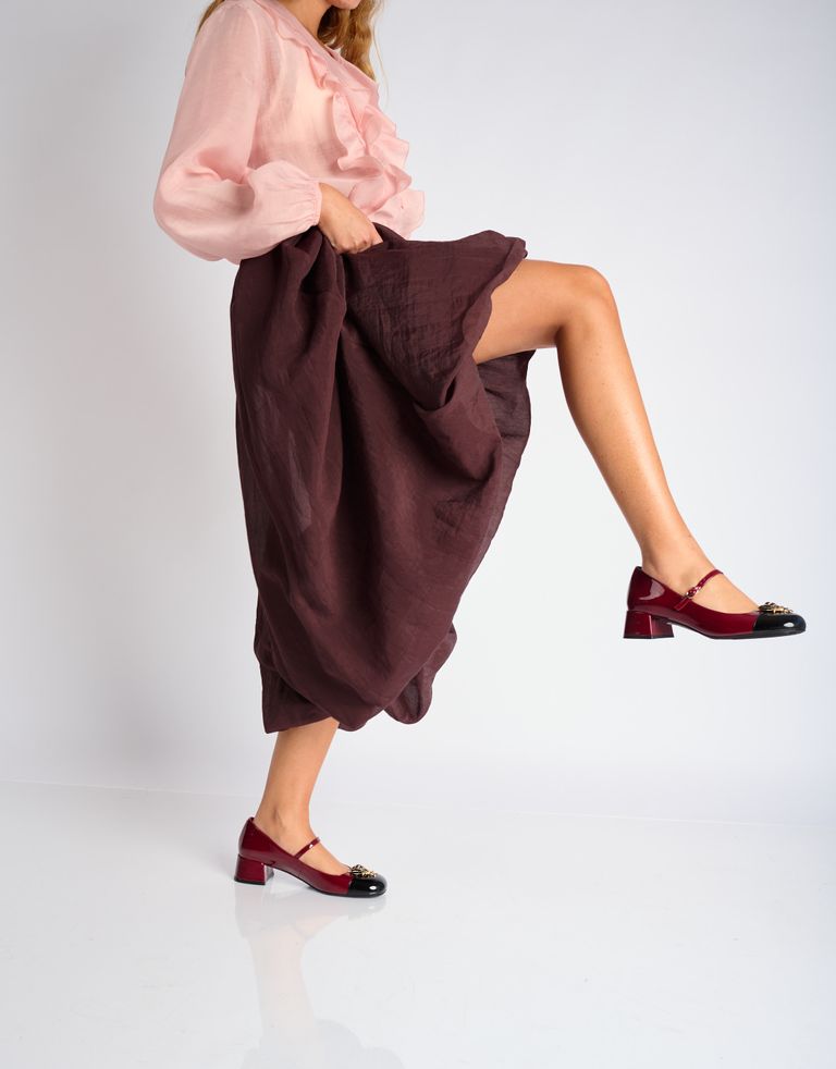 נעלי נשים - Jeffrey Campbell - נעלי בובה JITTERBURG - בורדו2