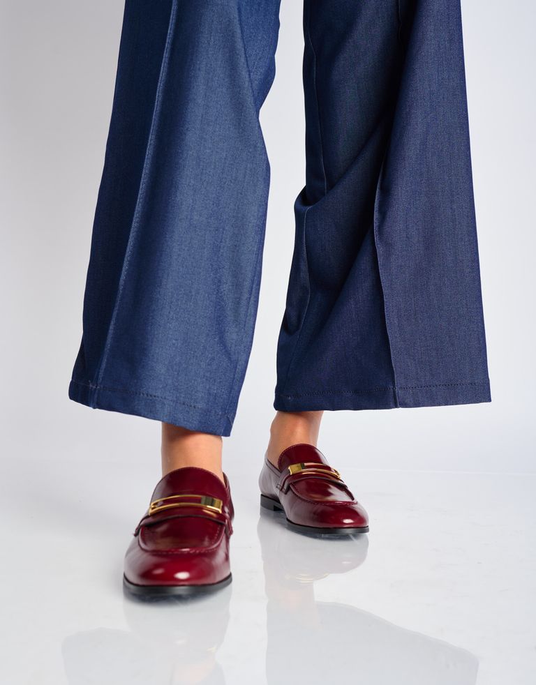 נעלי נשים - Jeffrey Campbell - מוקסינים מעור LOAFED - בורדו