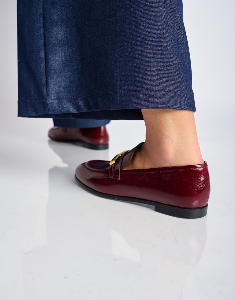 נעלי נשים - Jeffrey Campbell - מוקסינים מעור LOAFED - בורדו4