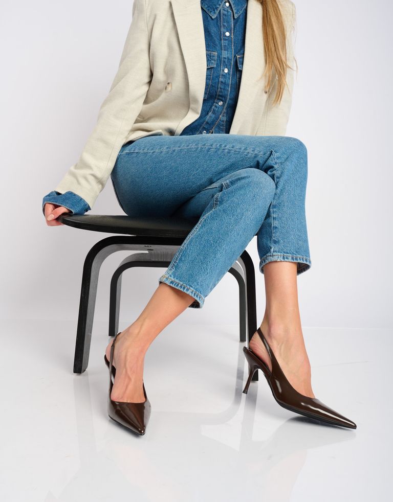 נעלי נשים - Jeffrey Campbell - נעלי סירה עם עקב LOFFICEL - חום