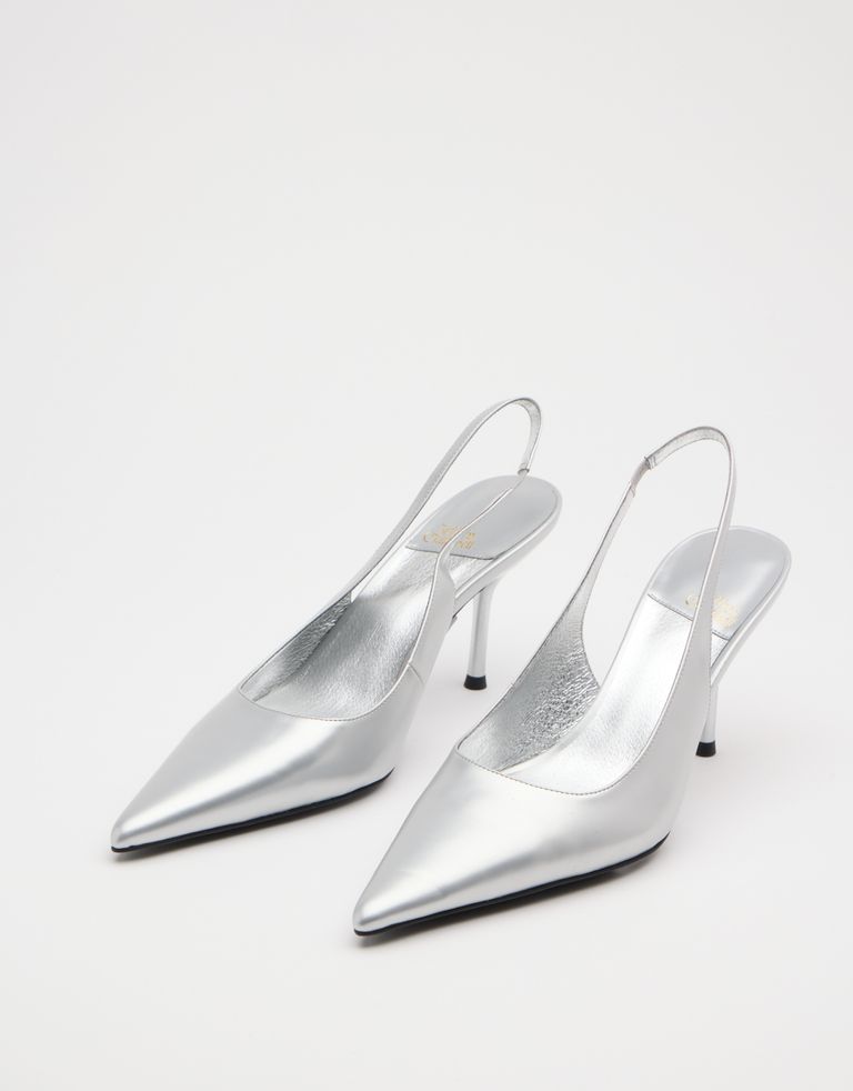 נעלי נשים - Jeffrey Campbell - נעלי סירה מטאליות LOFFICE - כסף2