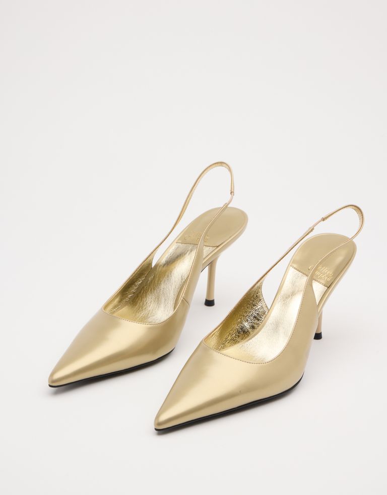 נעלי נשים - Jeffrey Campbell - נעלי סירה מטאליות LOFFICE - זהב3