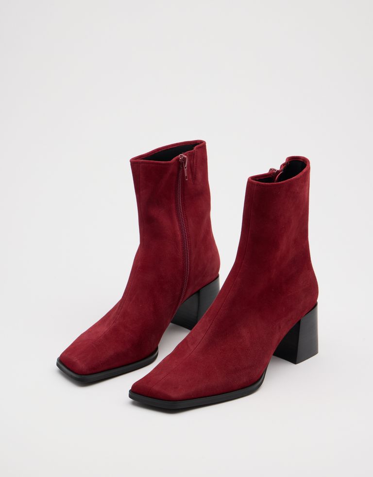 נעלי נשים - Jeffrey Campbell - מגפוני זמש SLIQUE - בורדו2