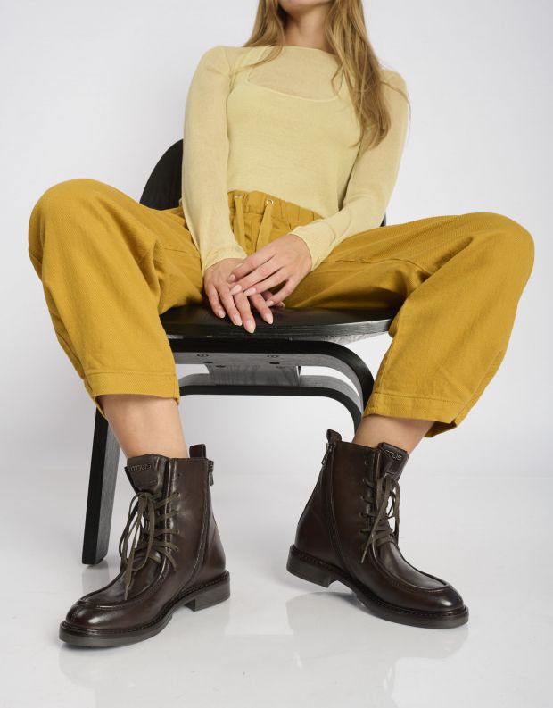 נעלי נשים - Mjus - מגפונים עם שרוכים FABIA - חום