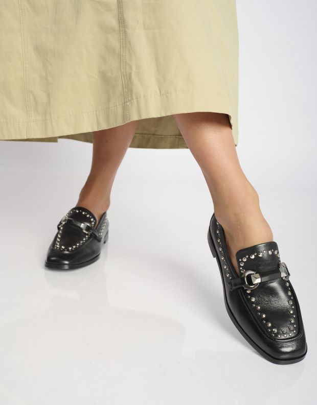 נעלי נשים - Mjus - מוקסינים VOLTERRA  ניטים - שחור