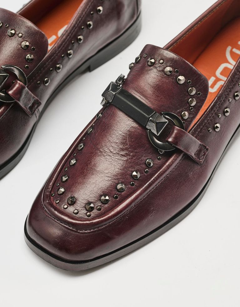 נעלי נשים - Mjus - מוקסינים VOLTERRA  ניטים - בורדו2