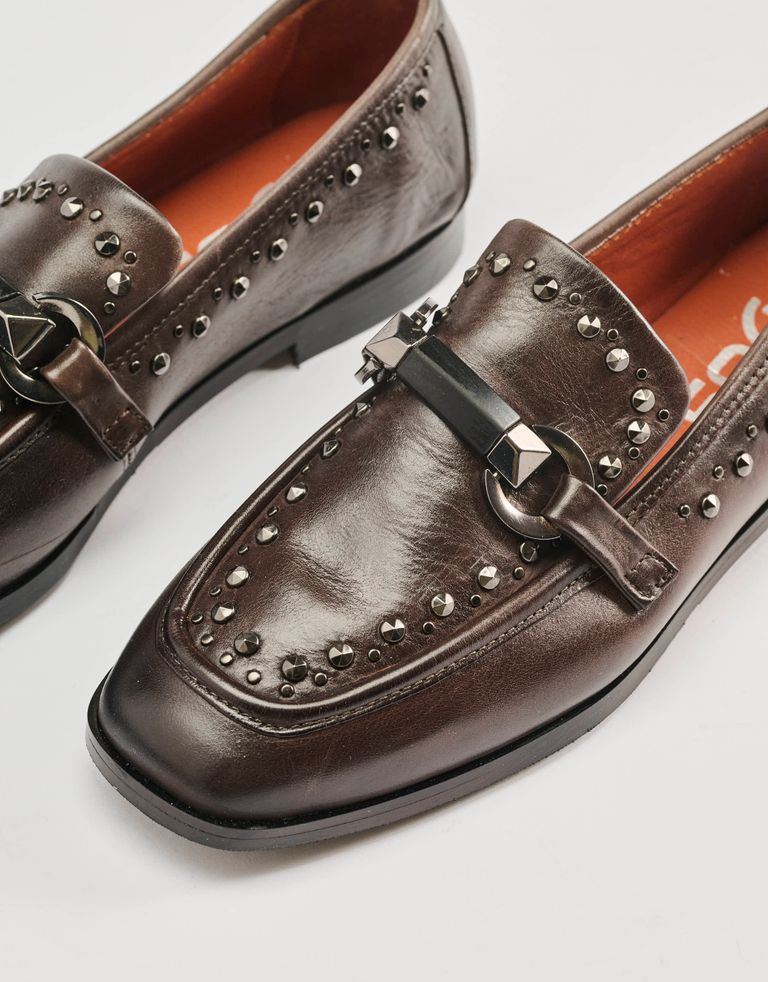 נעלי נשים - Mjus - מוקסינים VOLTERRA  ניטים - חום3