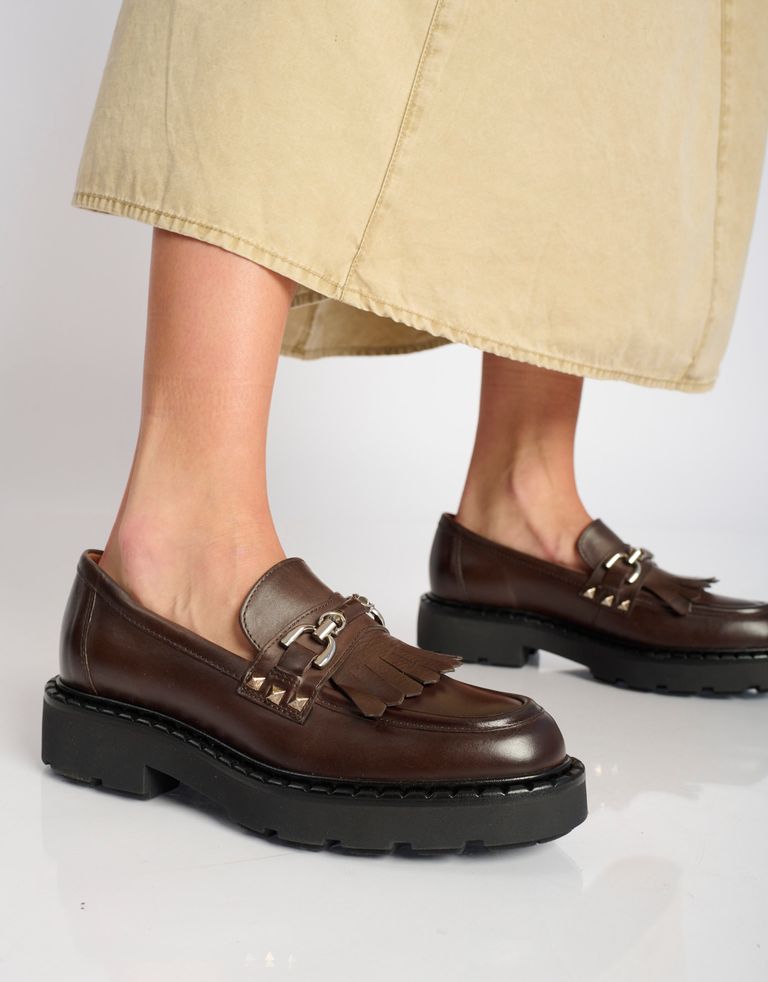 נעלי נשים - Mjus - נעלי מוקסין REBECCA - חום כהה3