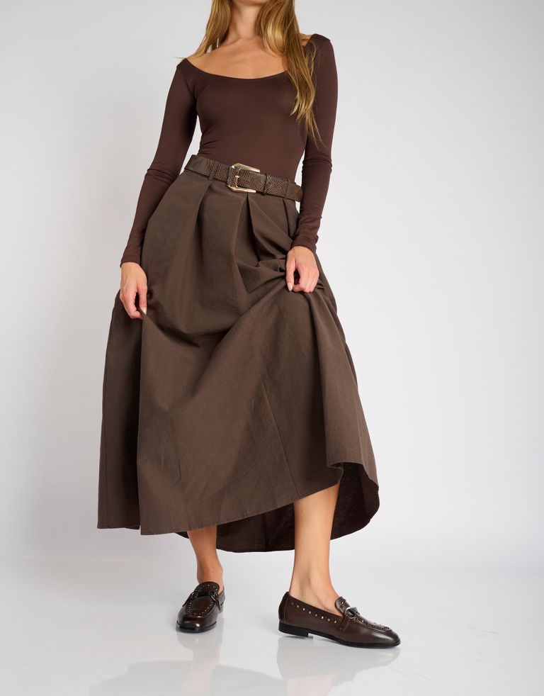 נעלי נשים - Mjus - מוקסינים VOLTERRA  ניטים - חום4