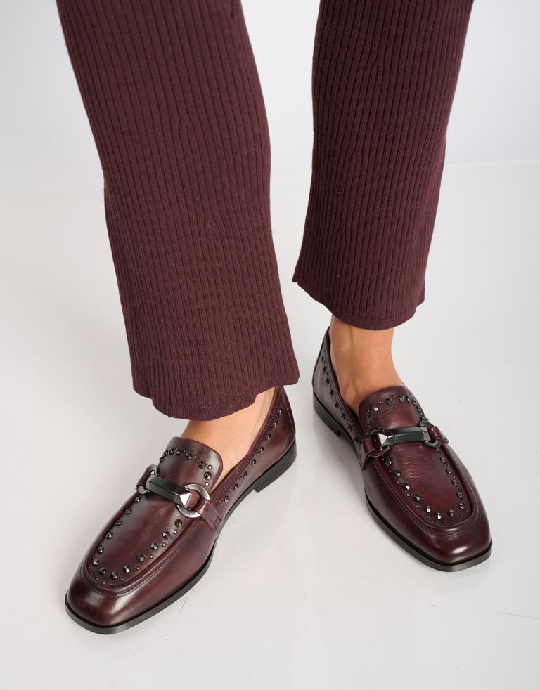 נעלי נשים - Mjus - מוקסינים VOLTERRA  ניטים - בורדו3