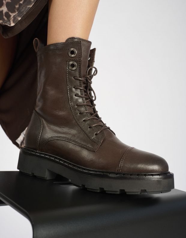 נעלי נשים - Mjus - מגפונים עם שרוכים REBECCA - חום