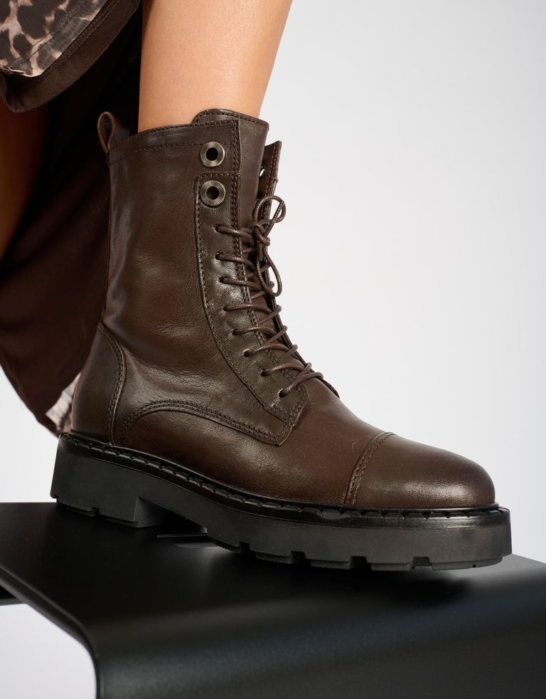 נעלי נשים - Mjus - מגפונים עם שרוכים REBECCA - חום