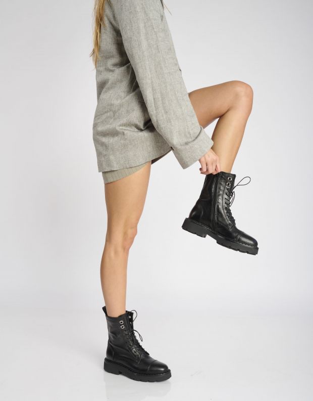 נעלי נשים - Mjus - מגפונים עם שרוכים REBECCA - שחור