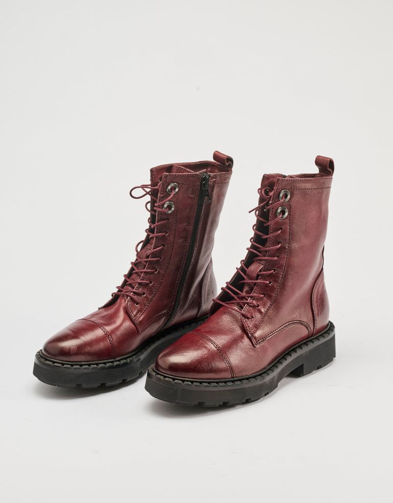 נעלי נשים - Mjus - מגפונים עם שרוכים REBECCA - בורדו2