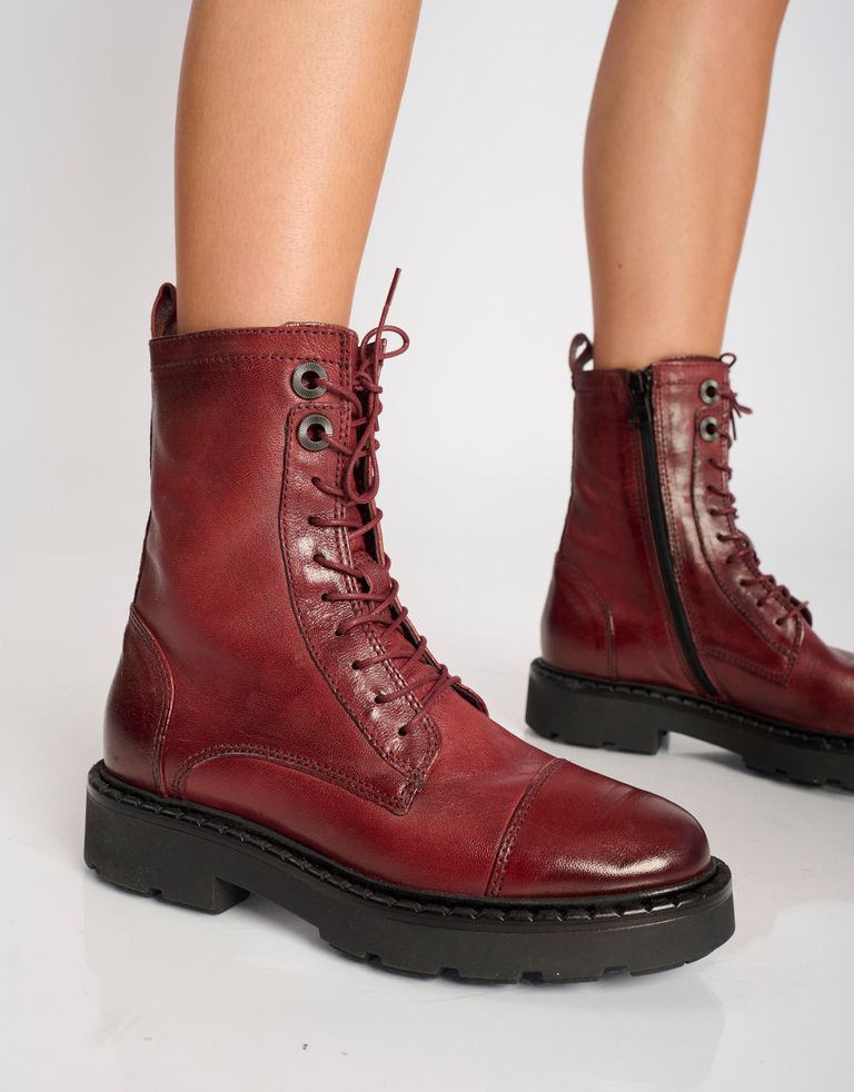 נעלי נשים - Mjus - מגפונים עם שרוכים REBECCA - בורדו3