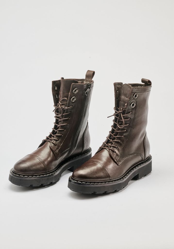 נעלי נשים - Mjus - מגפונים עם שרוכים REBECCA - חום4