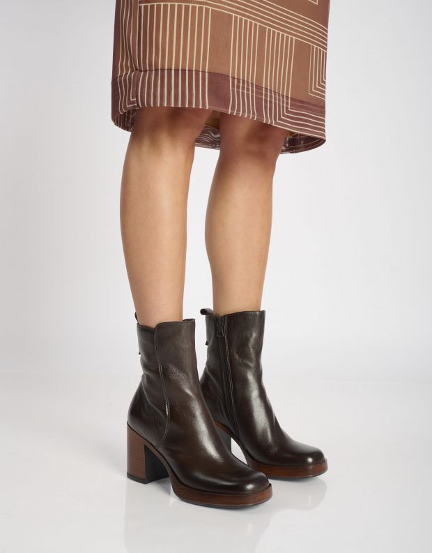 נעלי נשים - Mjus - מגפונים עם עקב MICAELA - חום