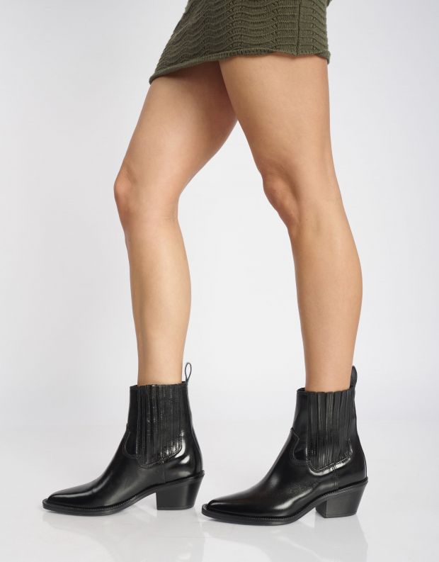 נעלי נשים - Mjus - מגפוני עור TERESA - שחור