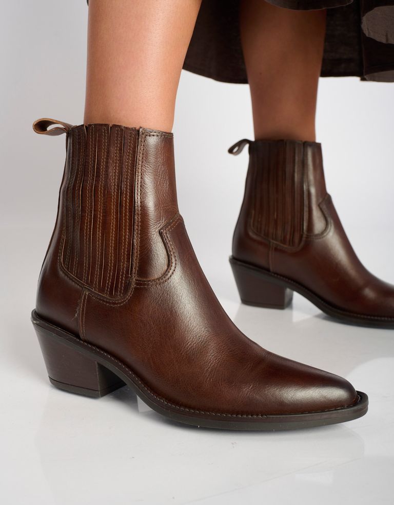 נעלי נשים - Mjus - מגפוני עור TERESA - חום3