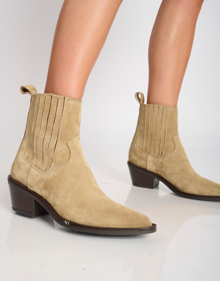 נעלי נשים - Mjus - מגפוני זמש TERESA - בז'4