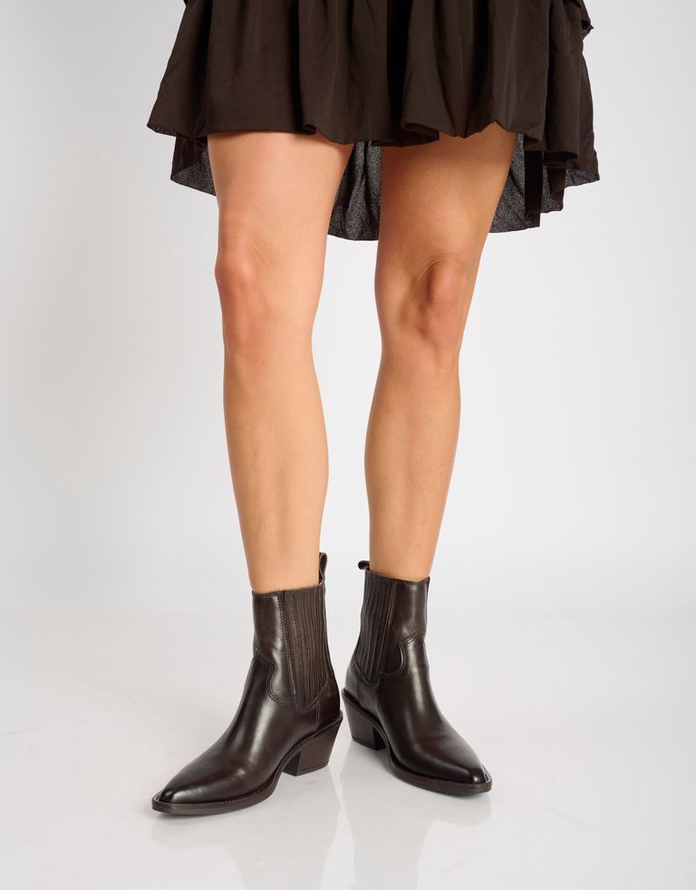 נעלי נשים - Mjus - מגפוני עור TERESA - חום כהה4