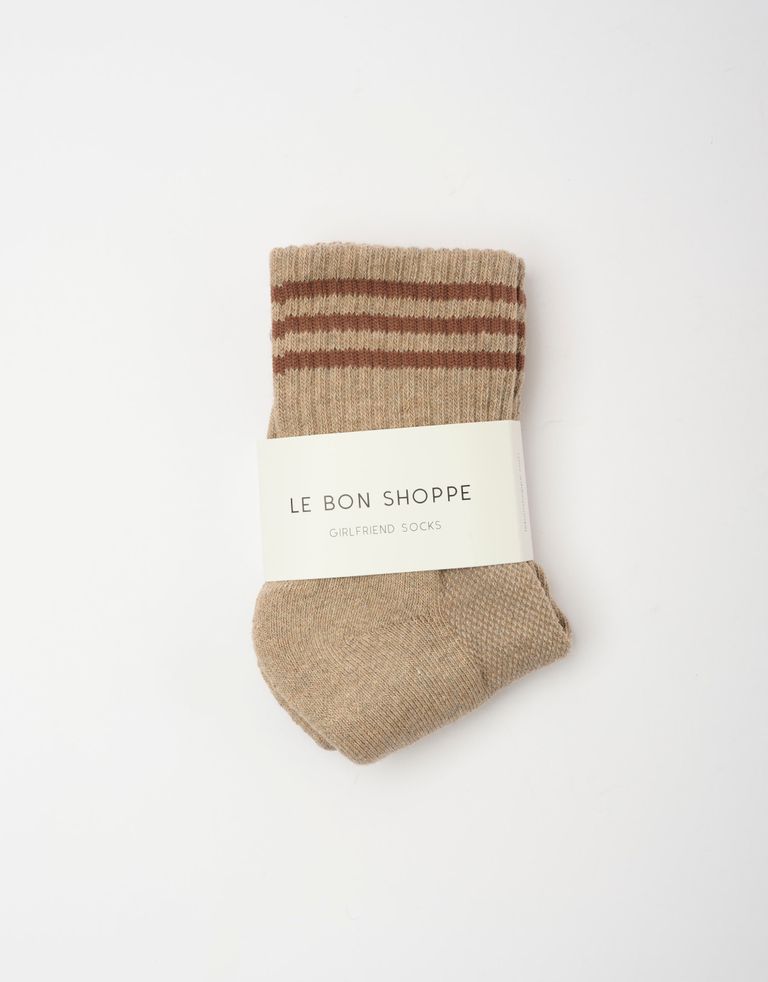 נעלי נשים - Le Bon Shoppe - גרביים GIRLFRIEND - חום בהיר