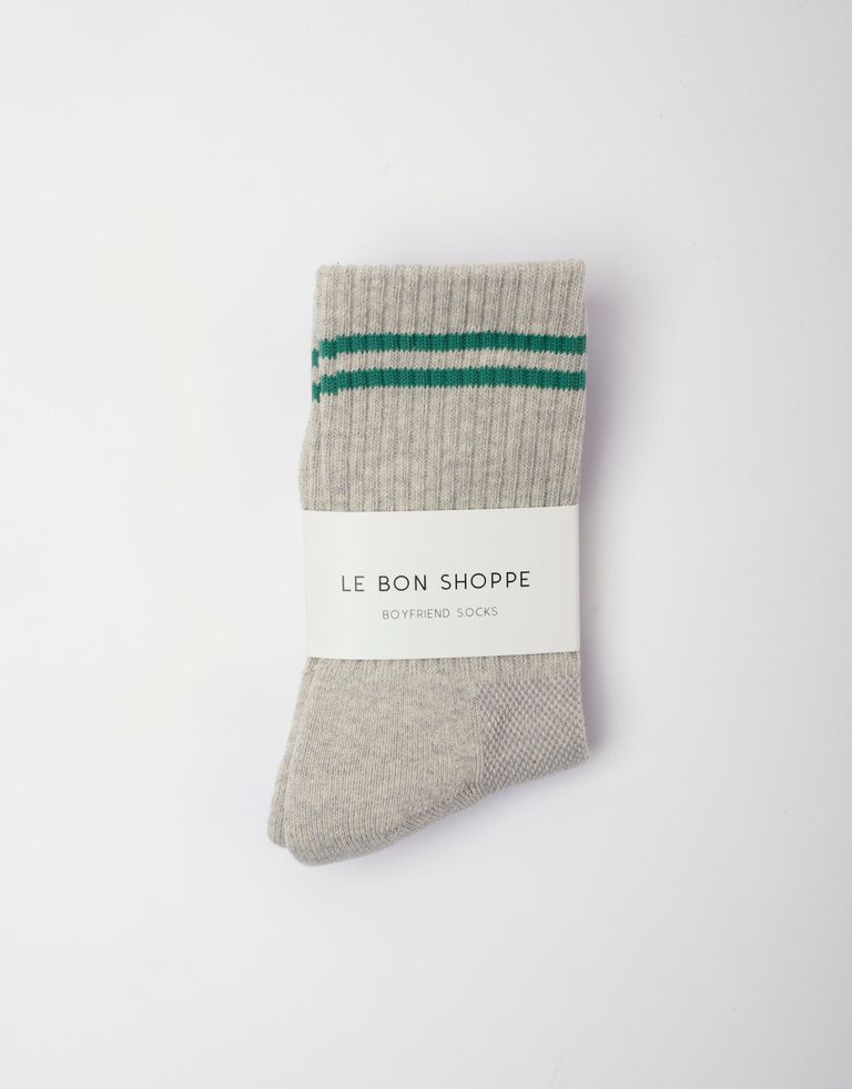 נעלי נשים - Le Bon Shoppe - גרביים BOYFRIEND - אפור בהיר