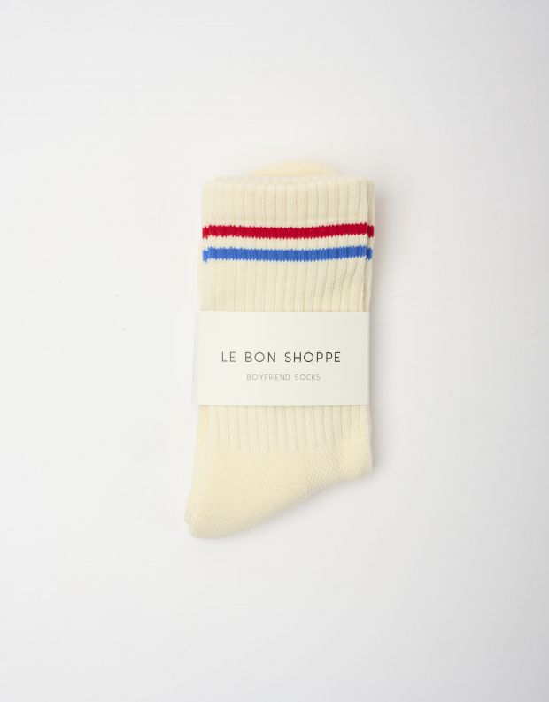 נעלי נשים - Le Bon Shoppe - גרביים BOYFRIEND - לבן