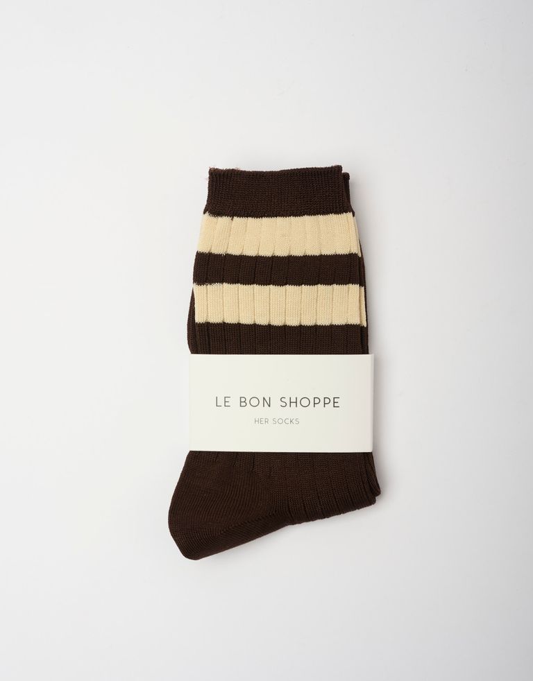 נעלי נשים - Le Bon Shoppe - גרביים HER VARSITY - חום