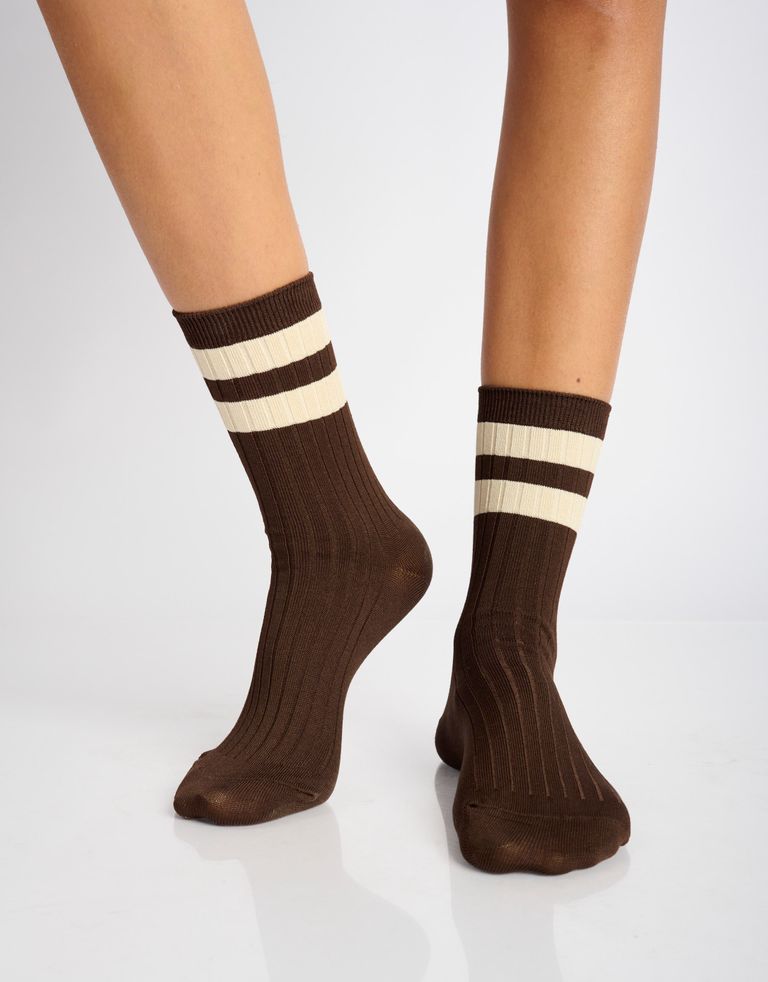 נעלי נשים - Le Bon Shoppe - גרביים HER VARSITY - חום2