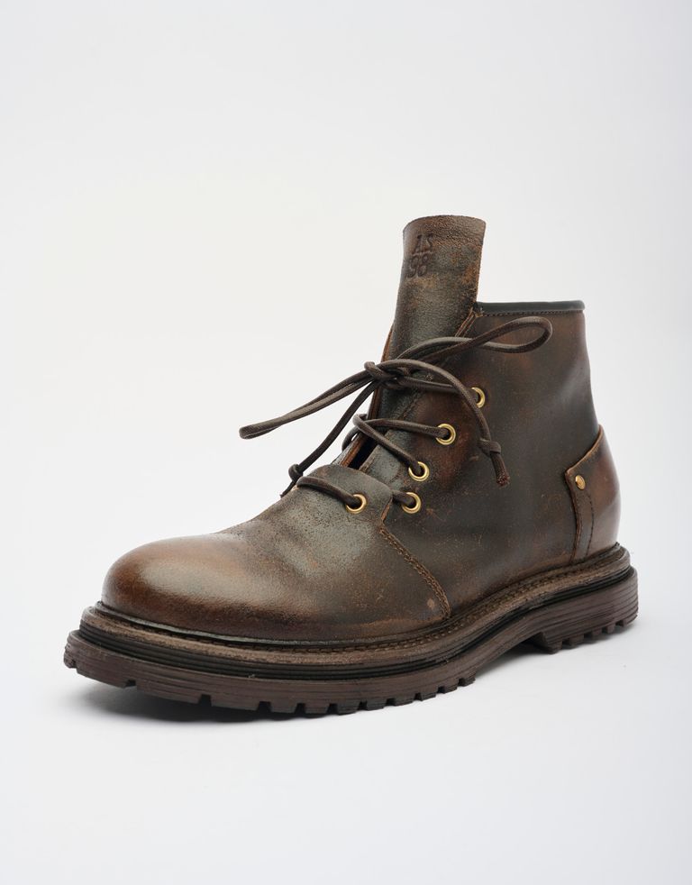 נעלי גברים - A.S. 98 - נעלי עור גבוהות STATIC - חום