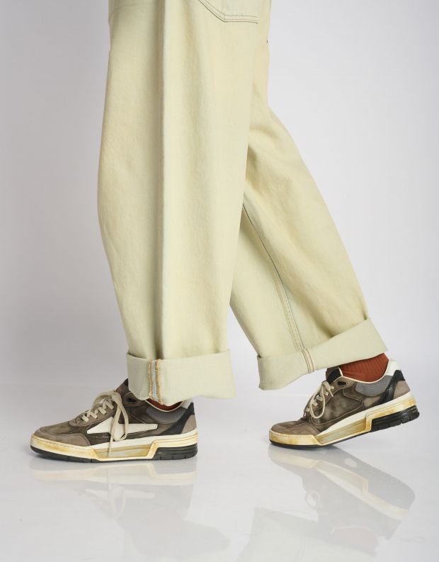 נעלי גברים - A.S. 98 - סניקרס עור BOXIL - אפור חום