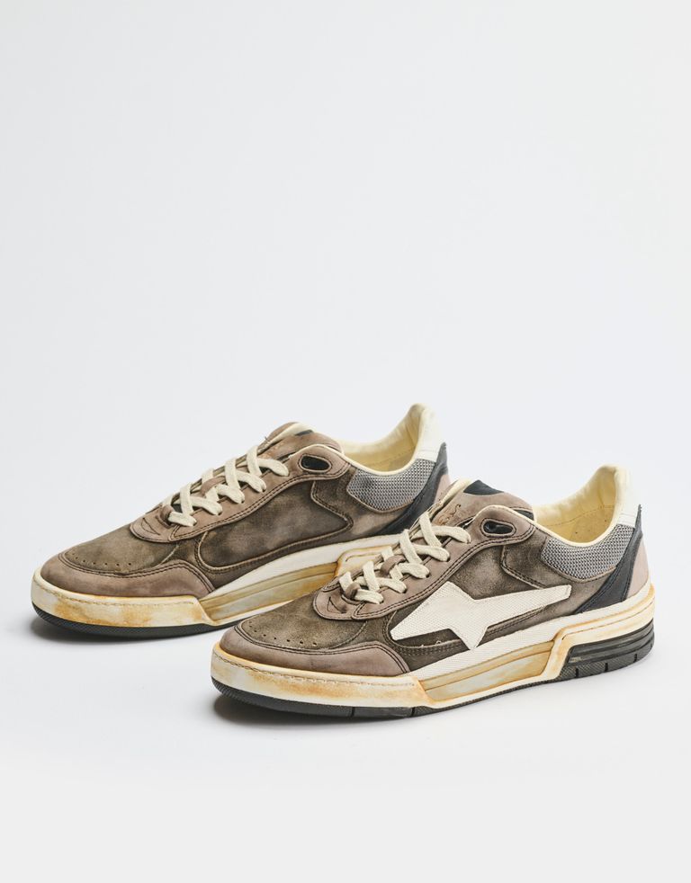 נעלי גברים - A.S. 98 - סניקרס עור BOXIL - אפור חום2