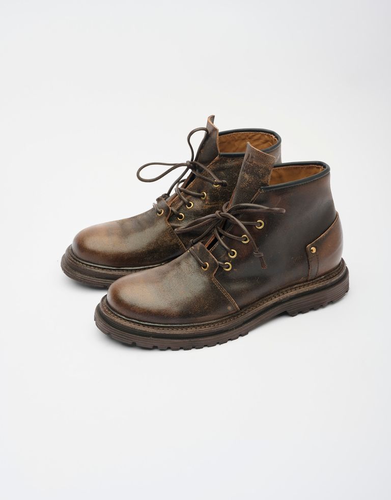 נעלי גברים - A.S. 98 - נעלי עור גבוהות STATIC - חום2