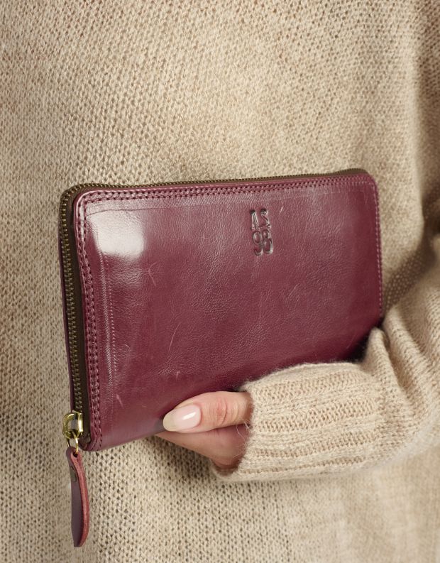 A.S. 98 - ארנק עור מלבני גדול - בורדו