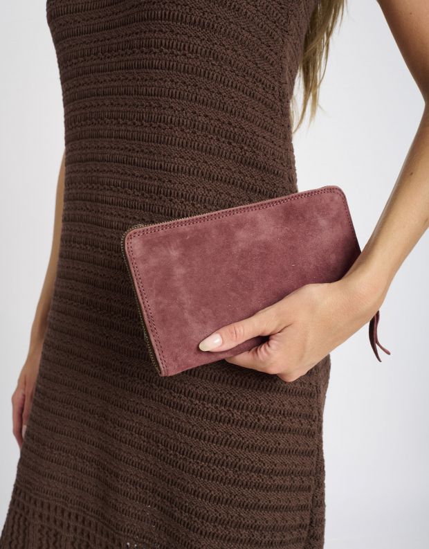 נעלי נשים - A.S. 98 - ארנק זמש מלבני גדול - בורדו