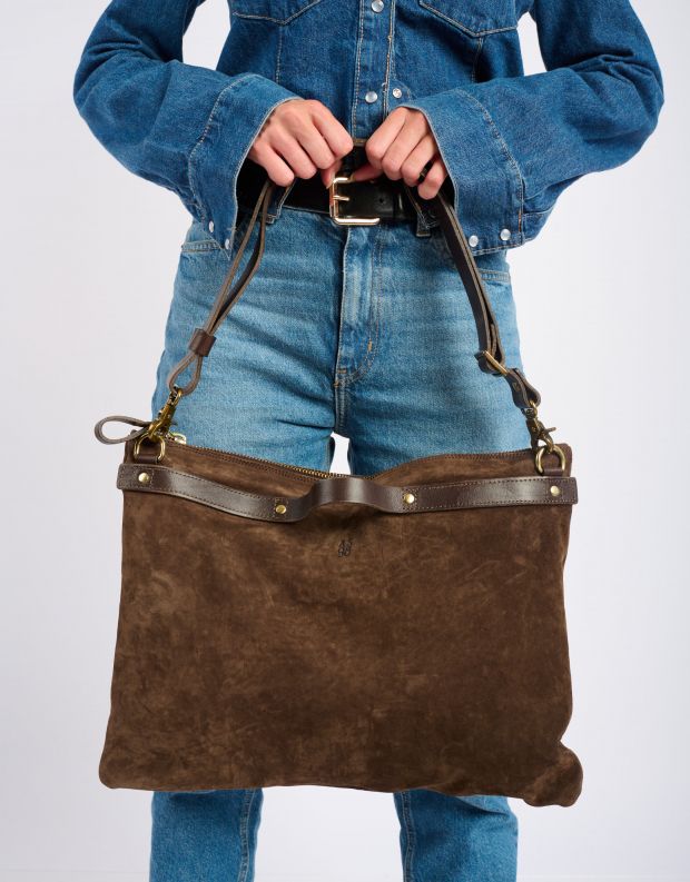 נעלי נשים - A.S. 98 - תיק לולאות מזמש MILANA - חום כהה