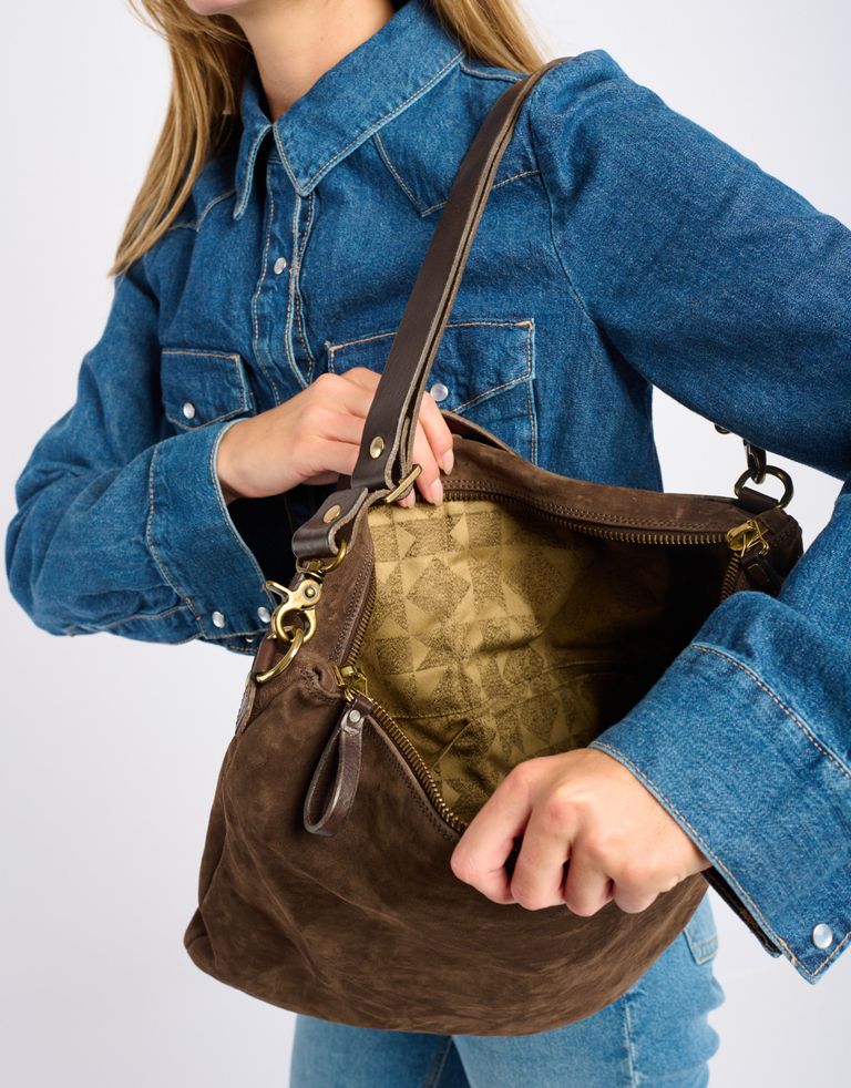 נעלי נשים - A.S. 98 - תיק לולאות מזמש MILANA - חום כהה3