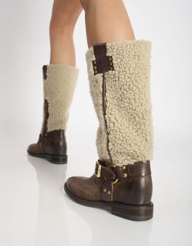 נעלי נשים - A.S. 98 - מגפיים עם פרווה ISOLA - חום