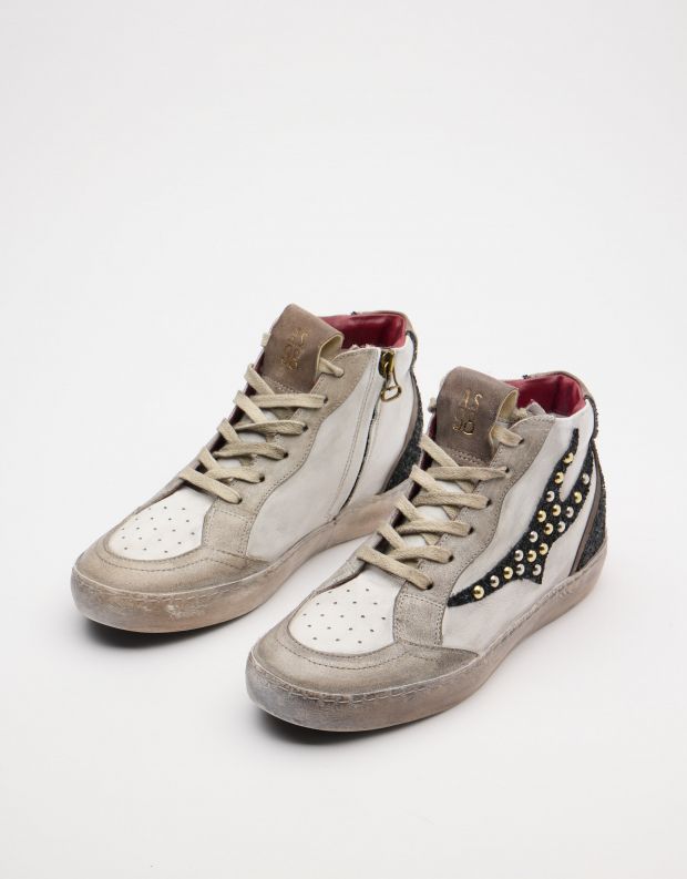 נעלי נשים - A.S. 98 - סניקרס גבוהות GOBACK - לבן   אפור